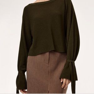 Aritzia Wilfred Emmy Merino Wool Sweater Olive Green Size Small